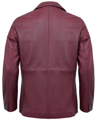 maroon-leather-blazer-men