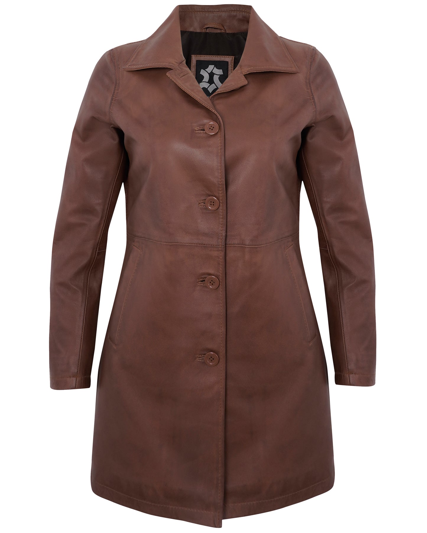 Leather Coat Women Brown – Vintage Style Real Lambskin Long Coat