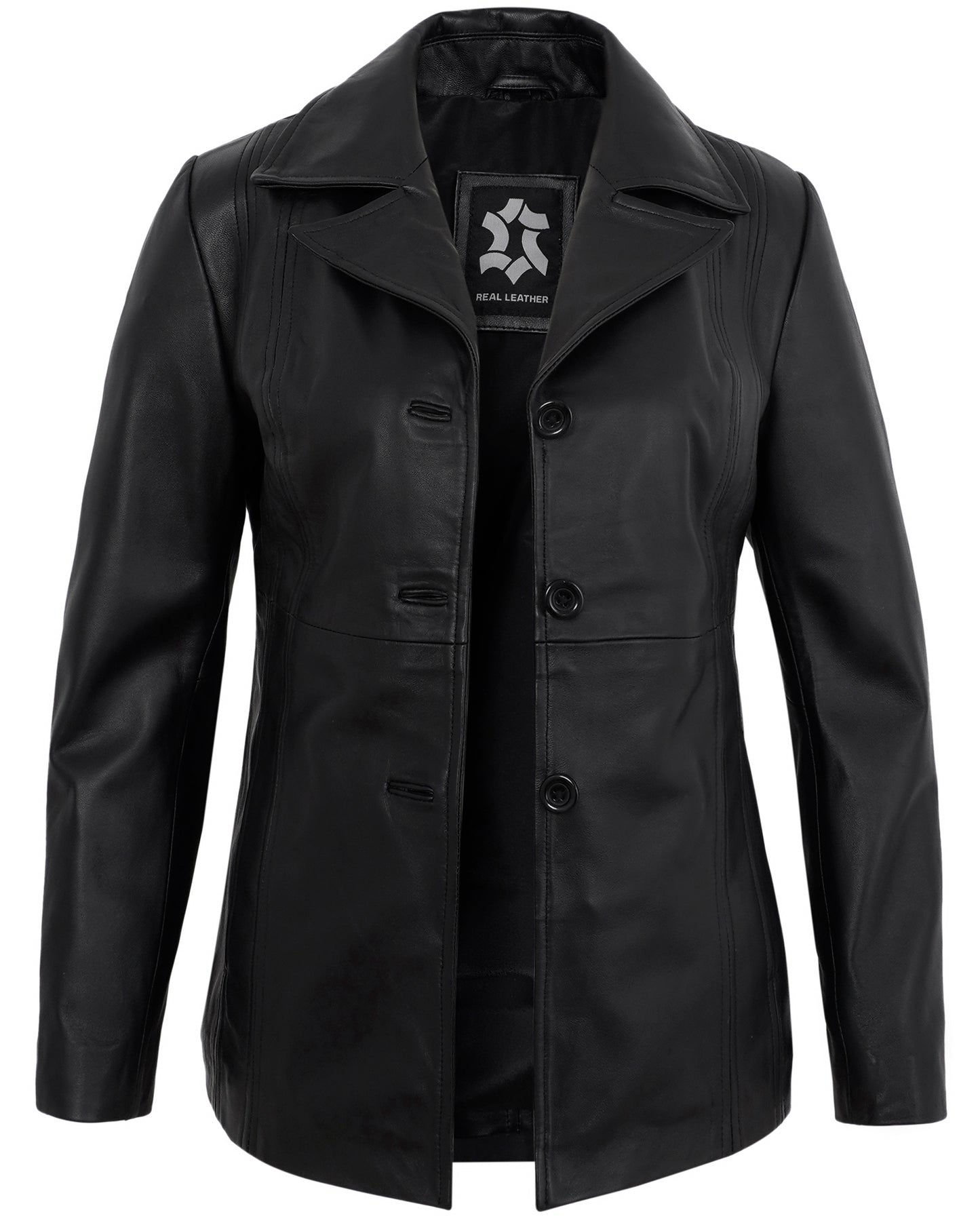 Black Leather Blazers for Women – Stylish Casual Real Lambskin Jacket