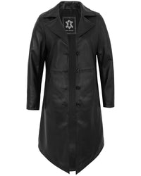 Women’s Premium Black Lambskin Leather Long Jacket