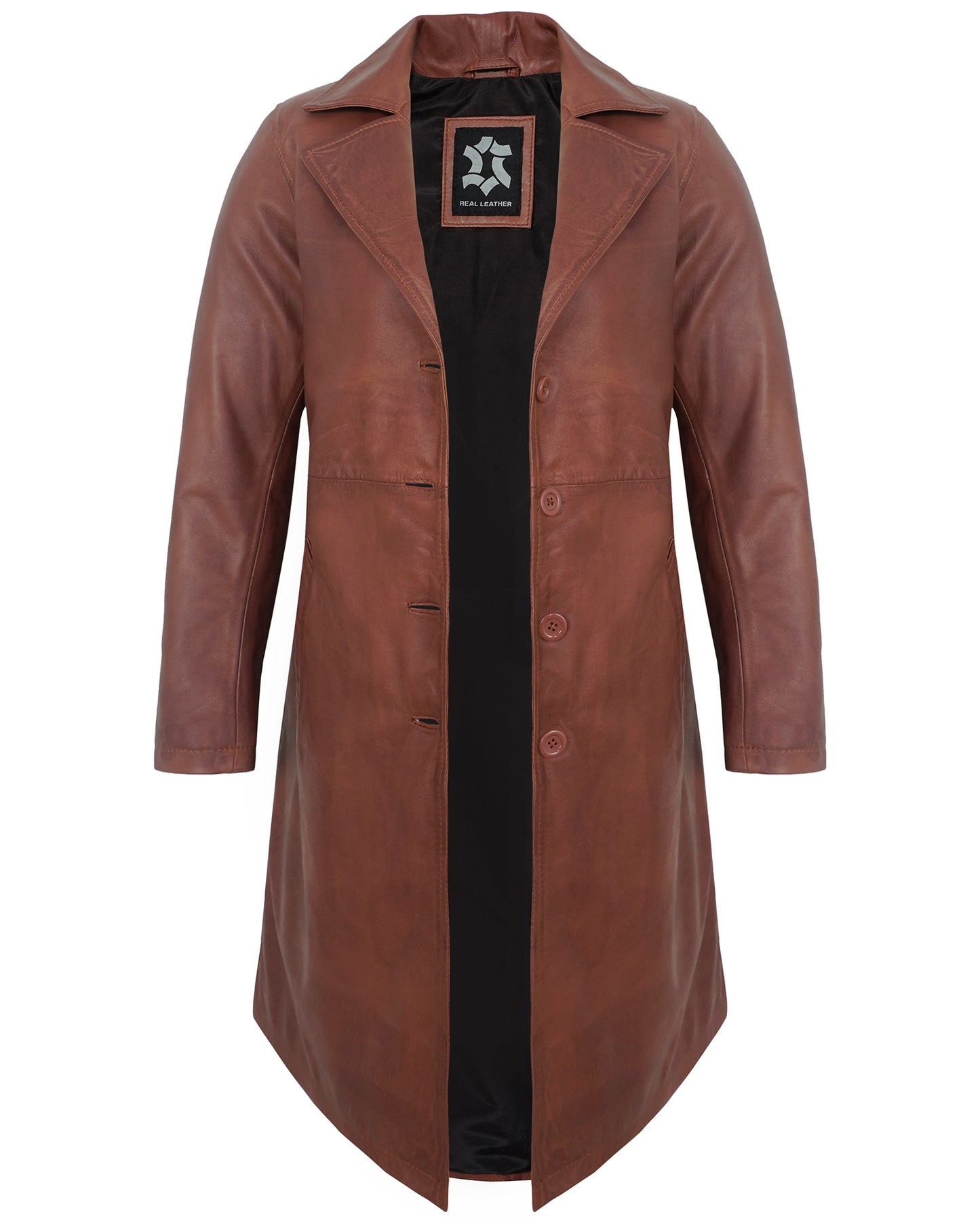 Brown Leather Car Coat Women’s – Real Lambskin Long Jacket