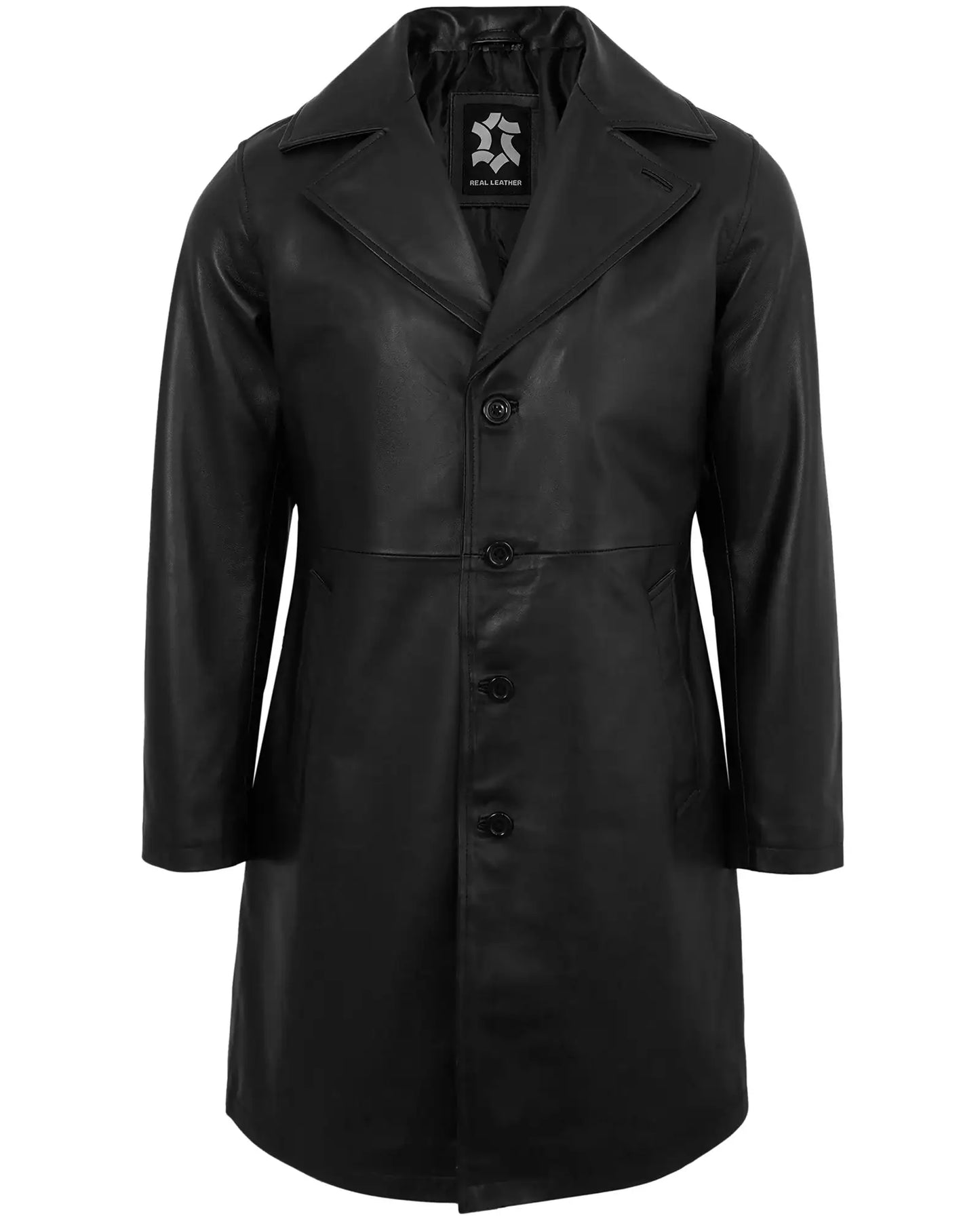 Men’s Black Leather Car Coat – Casual Real Lambskin Jacket