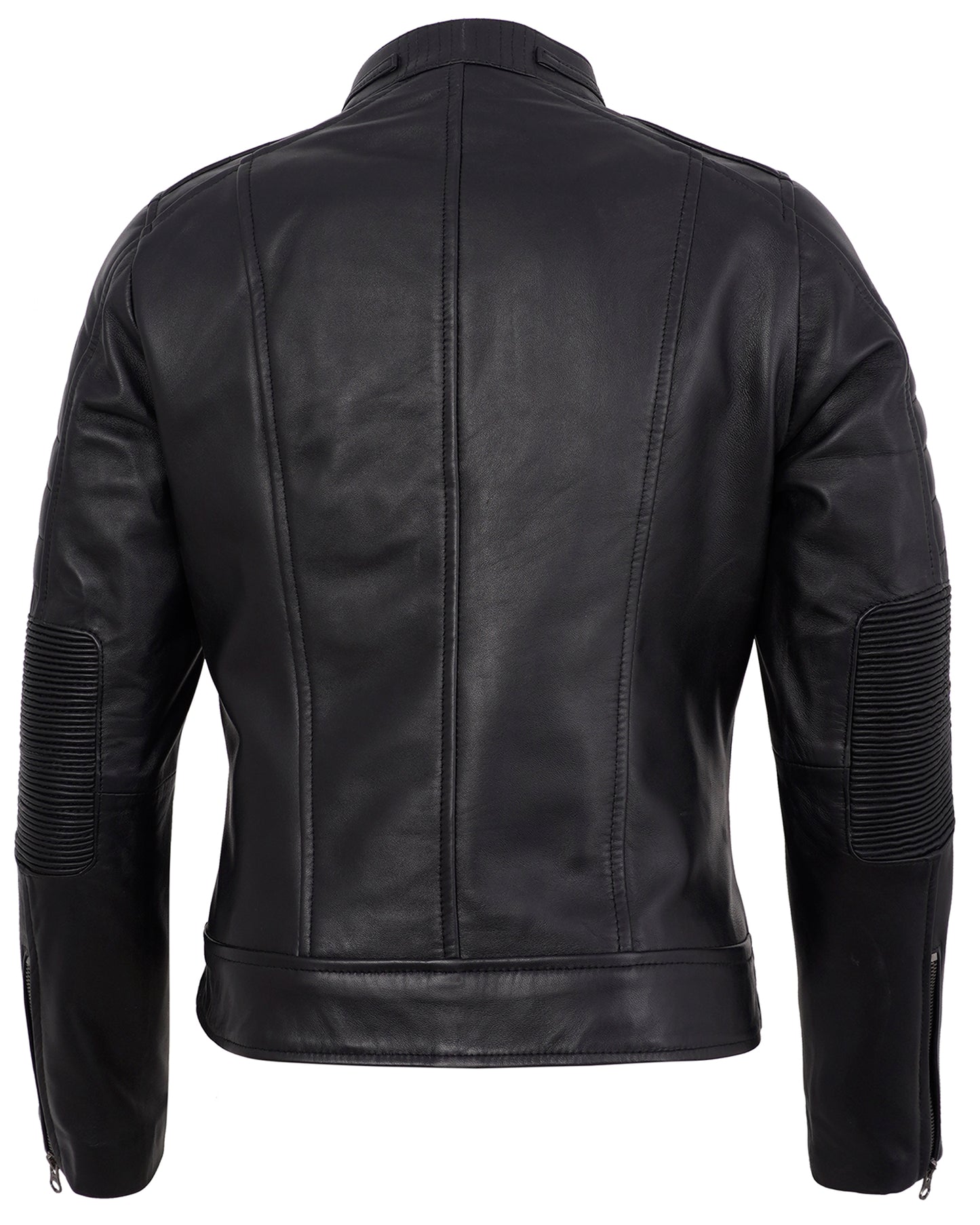 Black Cafe Racer Jackets Women – Real Lambskin Quilted Leather Jacket