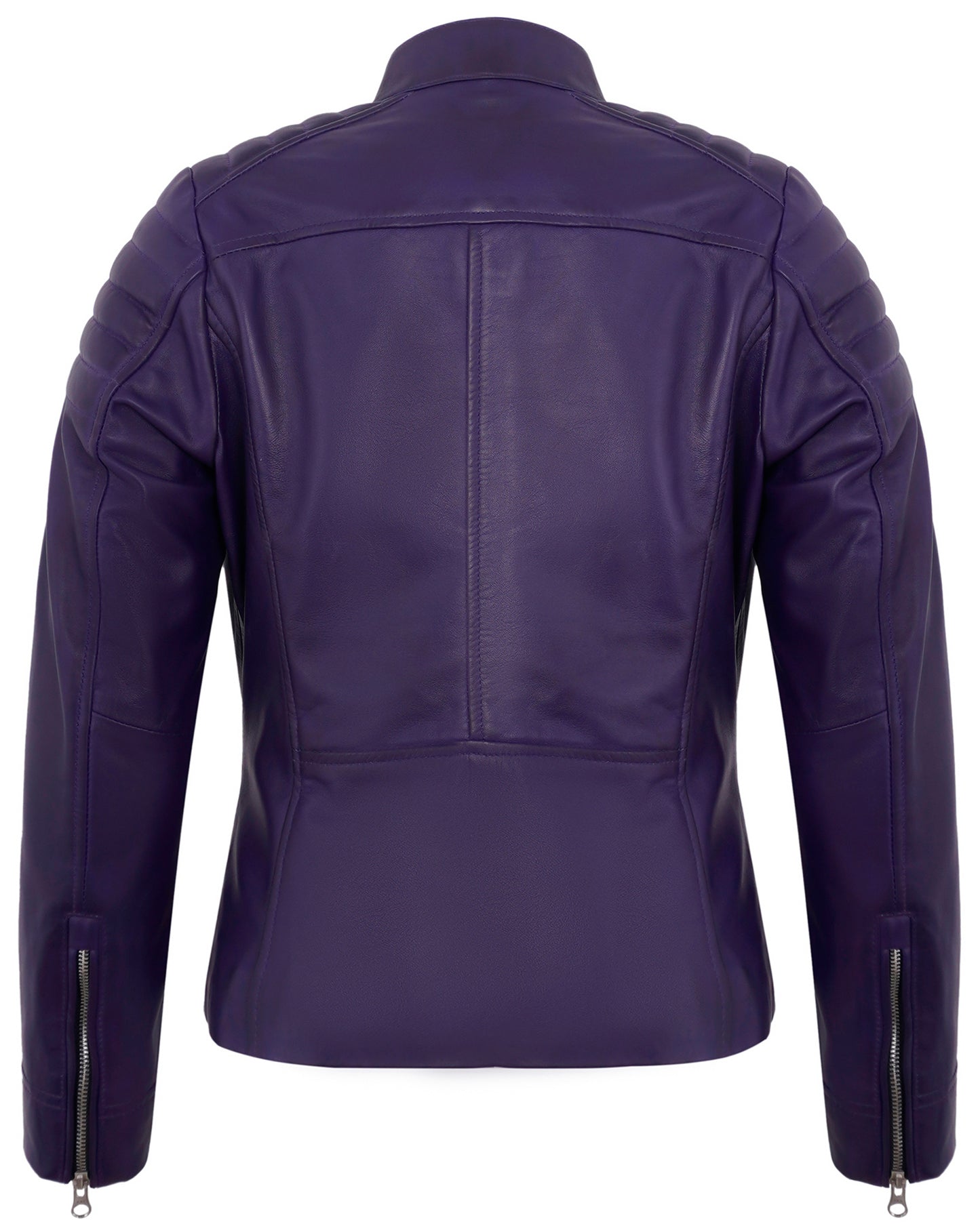 Purple Women's Lambskin Leather Biker Jacket –  Stylish Moto Jacket
