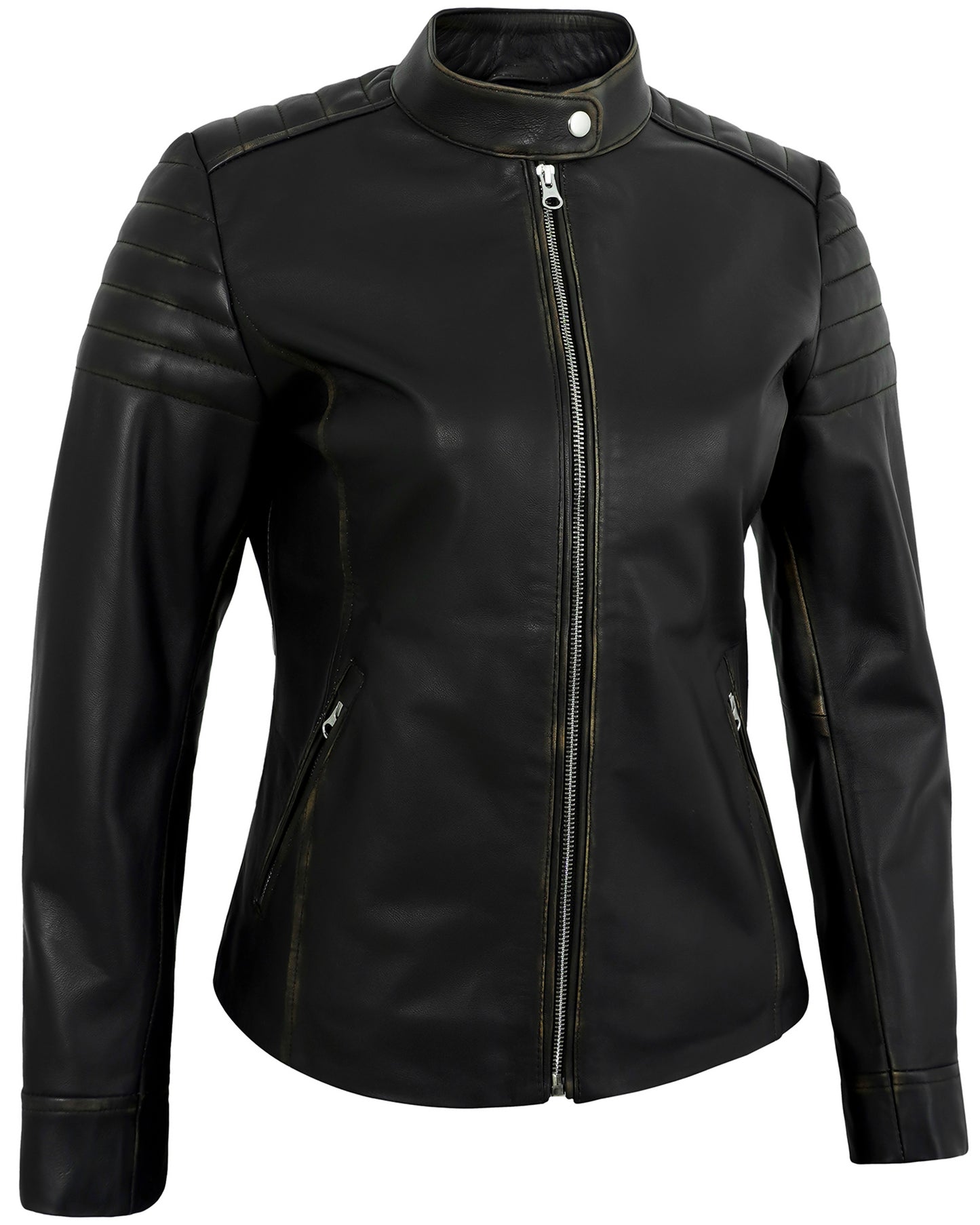 Ruboff Women's Lambskin Leather Jacket – Real Lambskin Moto Jacket
