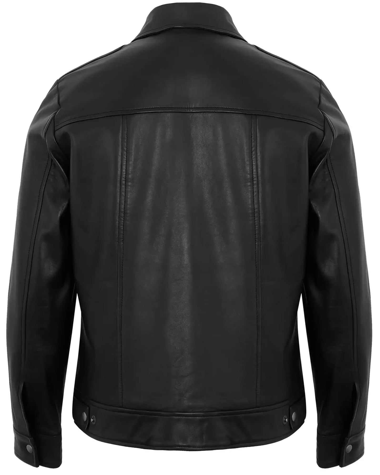 Black Men’s Motorcycle Leather Jacket – Real Lambskin Turn Down Collar