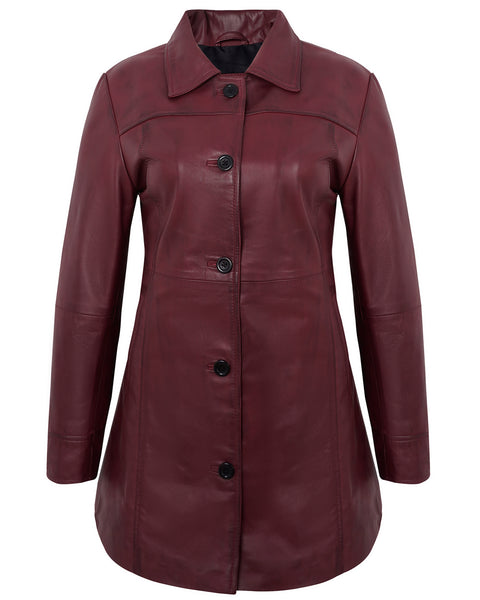 Leather Blazer Women Sale – Maroon Real Lambskin Vintage Jacket