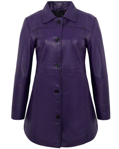 Leather Blazer Women Sale – Purple Real Lambskin Outerwear