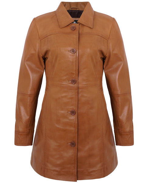Leather Blazer Women Sale – Tan Real Lambskin Vintage Style Jacket
