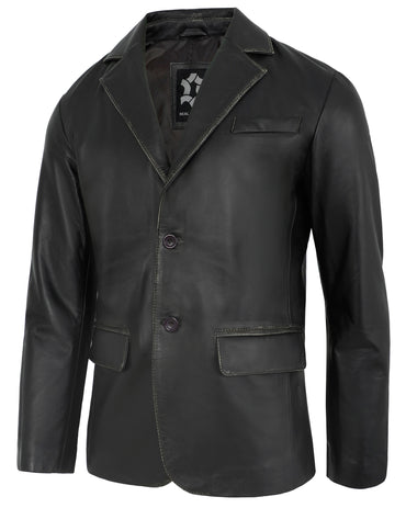black-ruboff-leather-blazer-men