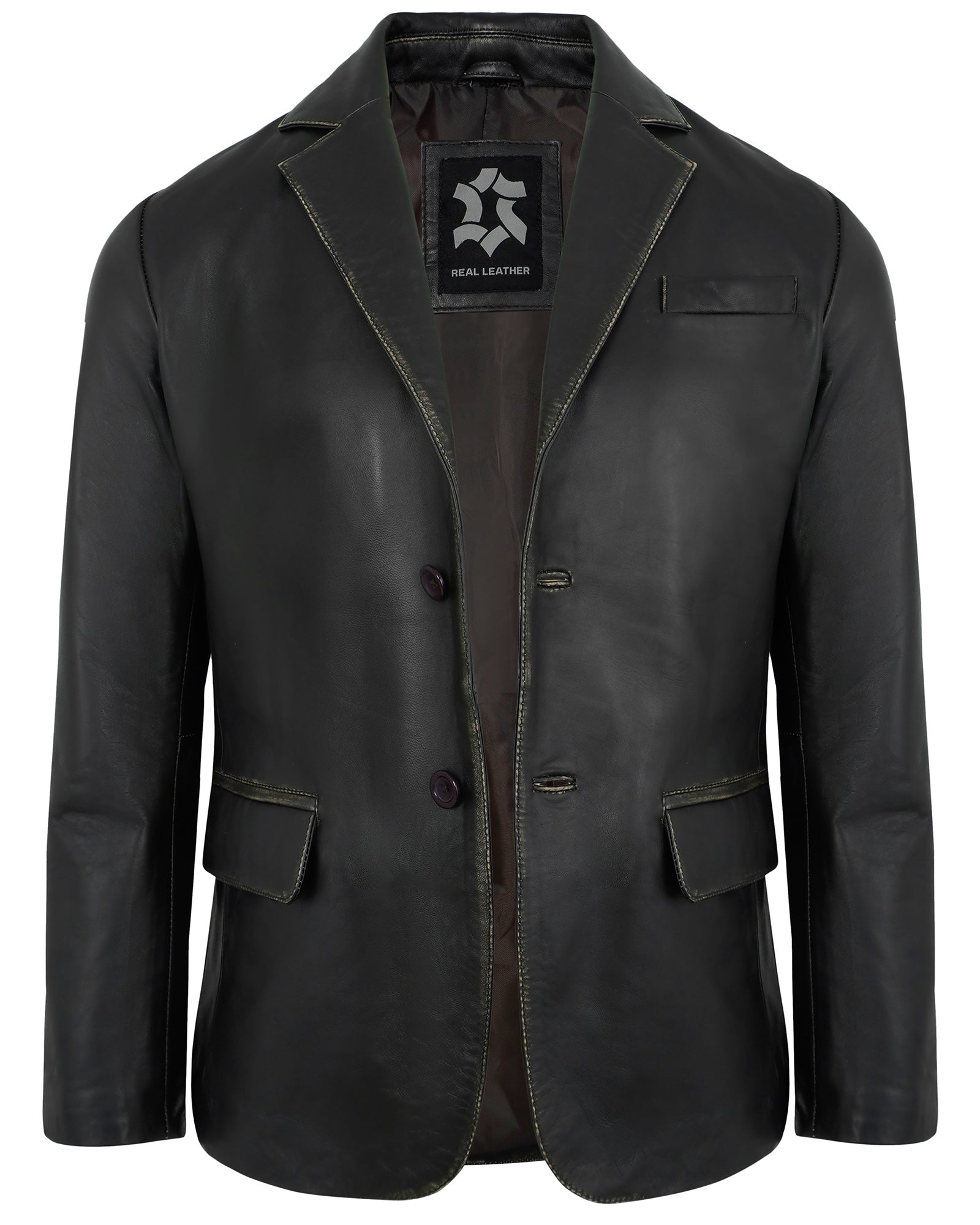 black-ruboff-leather-blazer-men