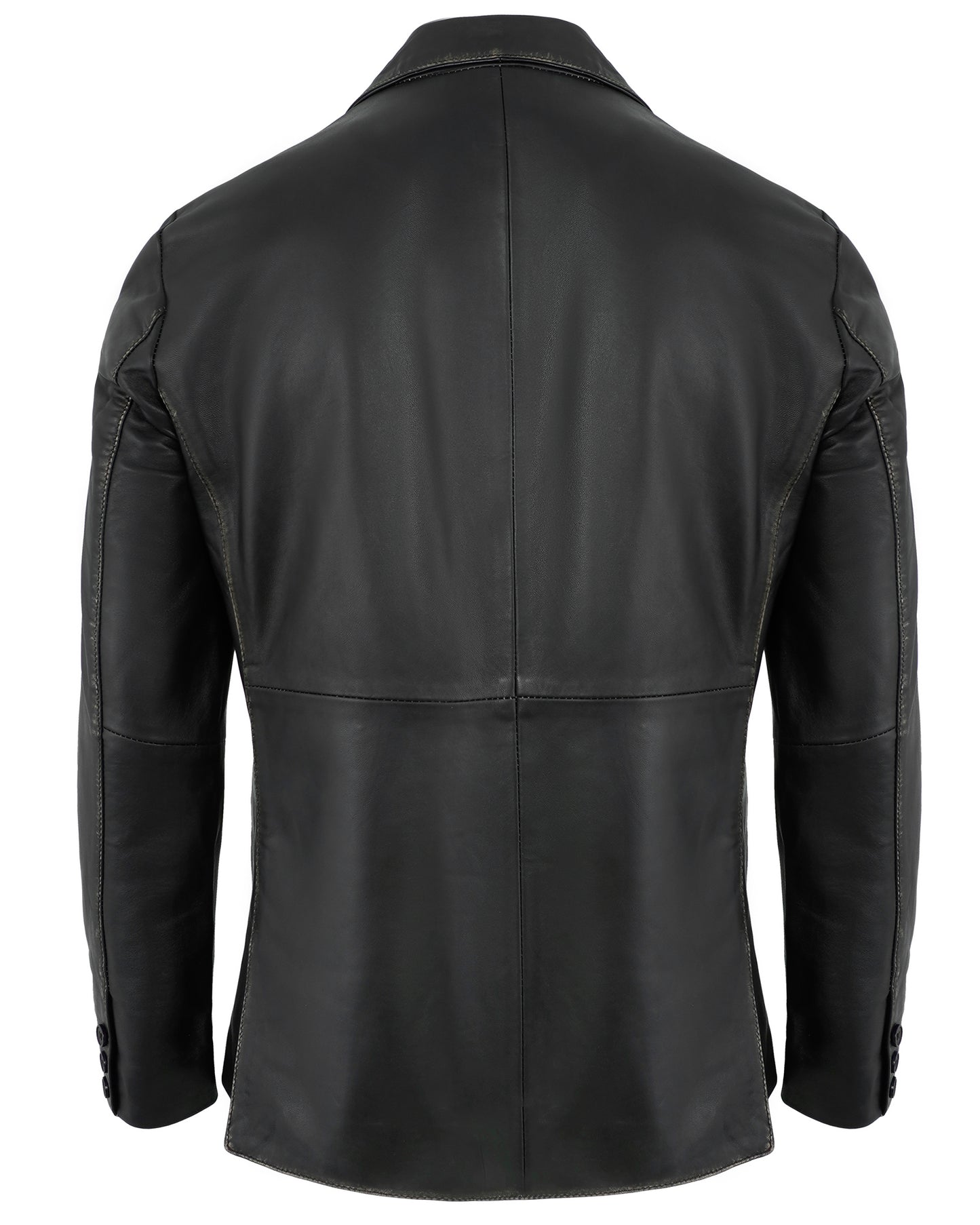 Black Ruboff Leather Blazer Men – Casual 2 Button Real Lambskin Jacket