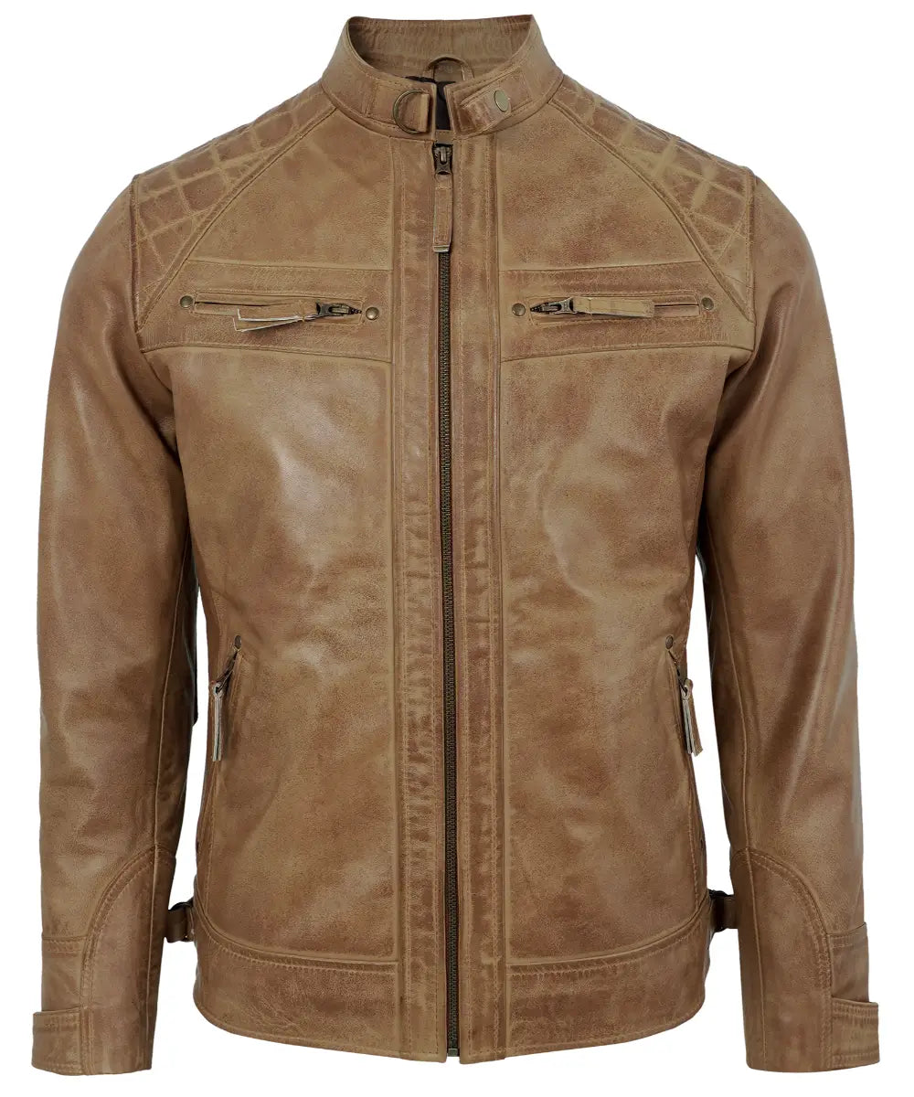 mens-camel-biker-leather-jacket