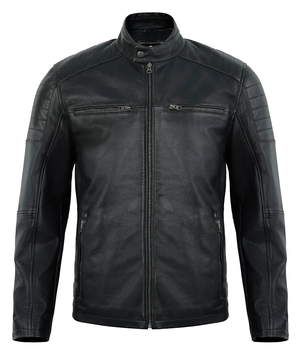 mens-distressed-black-leather-biker-jacket