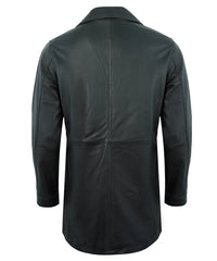 Black Ruboff Leather Car Coat Men