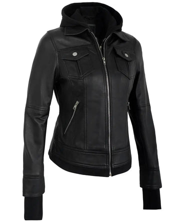 womens-hooded-leather-jackets-black