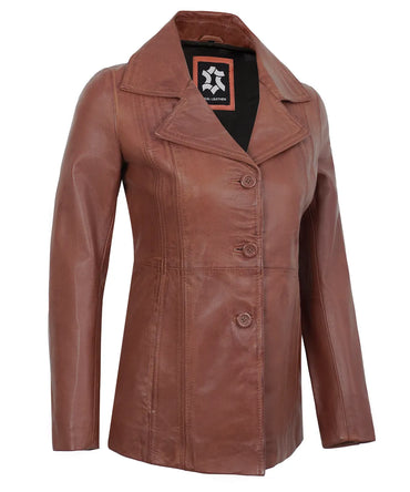 brown-leather-blazer-women