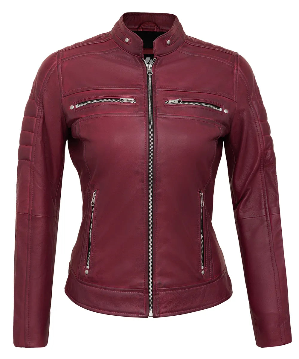 maroon-cafe-racer-jackets-for-women
