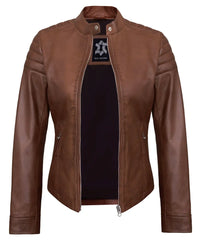 brown-womens-lambskin-leather-biker-jacket