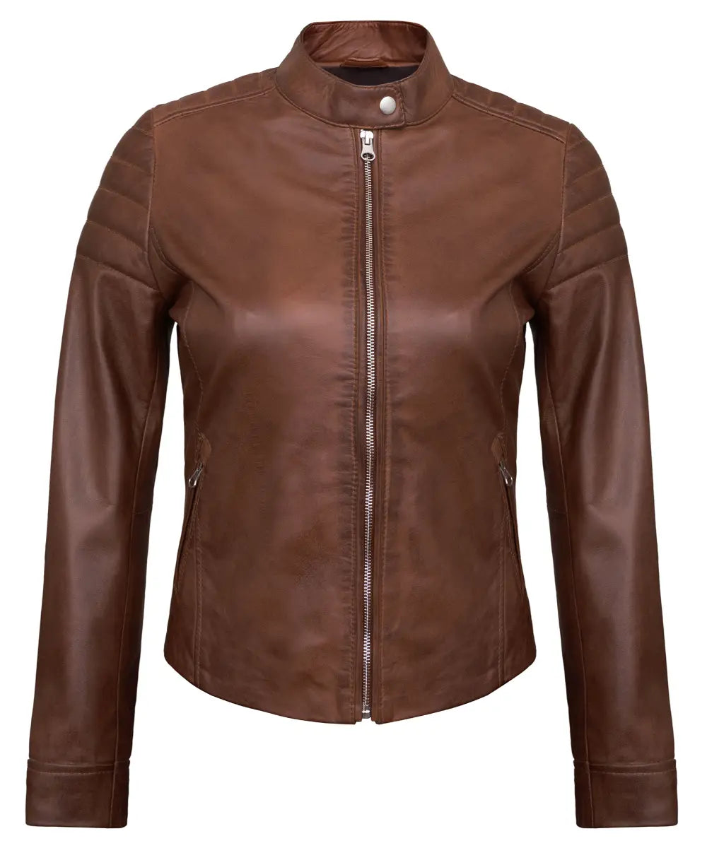 brown-womens-lambskin-leather-biker-jacket