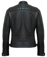 Black Leather Cafe Racer Jackets for Women – Real Lambskin Quilted Style