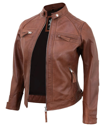 brown-leather-cafe-racer-jackets-for-women