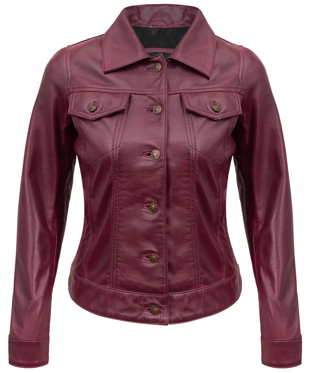 maroon-leather-jacket-trucker