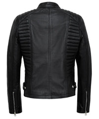 Black Women’s Cafe Racer Motorcycle Jacket – Real Lambskin Stylish Leather
