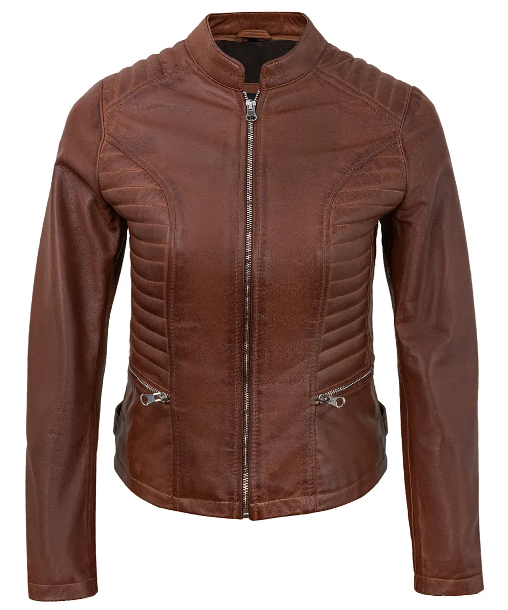brown-womens-cafe-racer-motorcycle-jacket